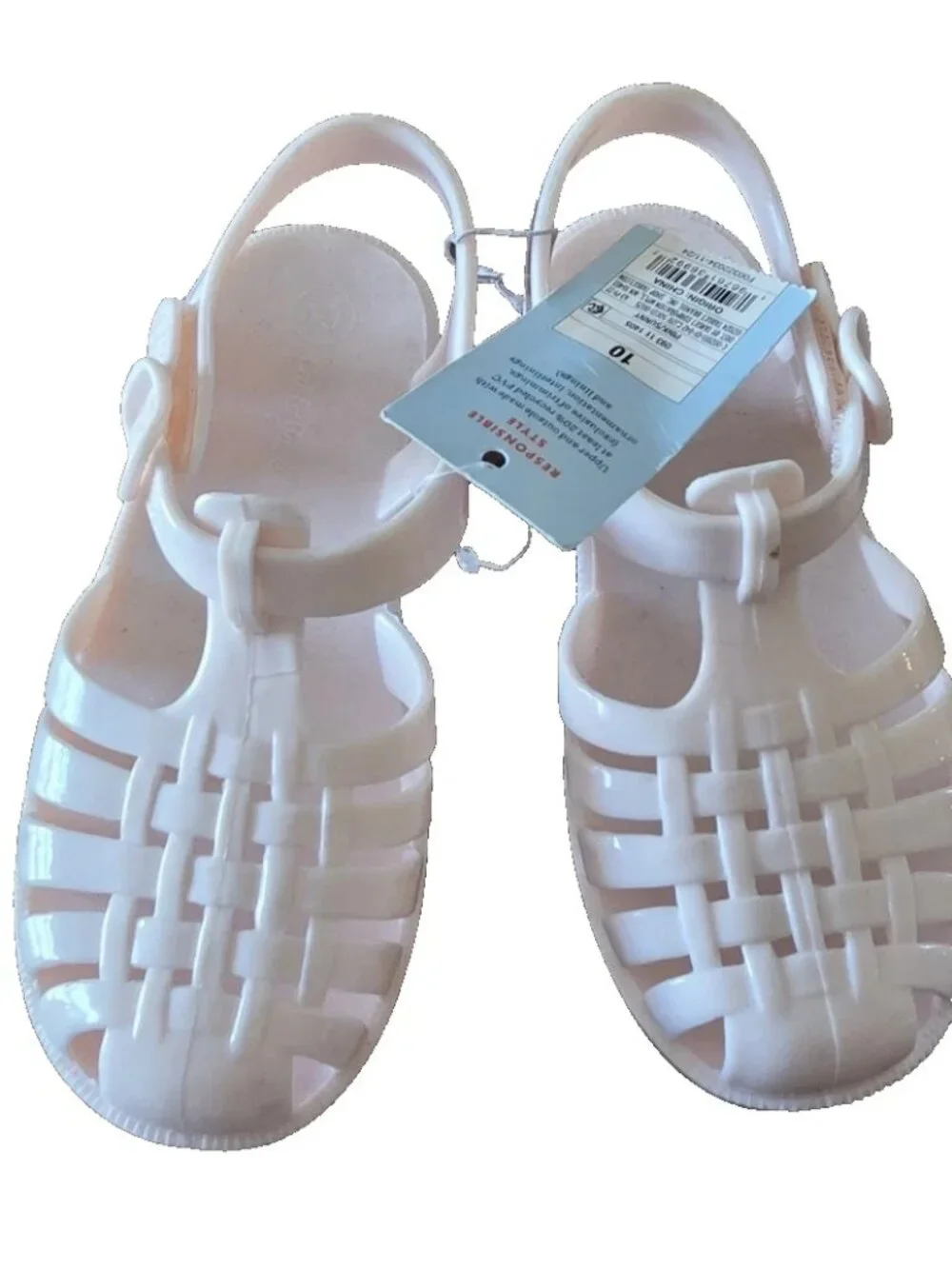 Cat & Jack Kate Jelly Fisherman Sandals Toddler Girls Size 10 White New wtih Tag